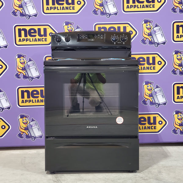Amana 30-inch Electric Range with Temp Assure Cooking System in Black ACR4303MFB8 - Open Box