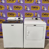 Maytag Top Load 4.8 cu ft Washer with Deep Fill and Slow-Close Glass Lid MVW6200KW - Scratch & Dent (Moderate) and Maytag 7.0 cu ft Gas Dryer with Moisture Sensing and Quick Dry Cycle 16175 - MED6200KW - Scratch & Dent (Minor)