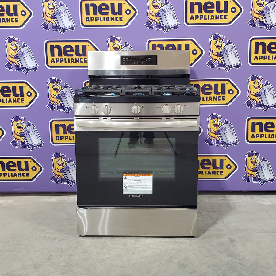 Frigidaire Stainless Steel 30" Gas Range with Air Fry and Five Burner Cooktop FCRG3083AS - Open Box