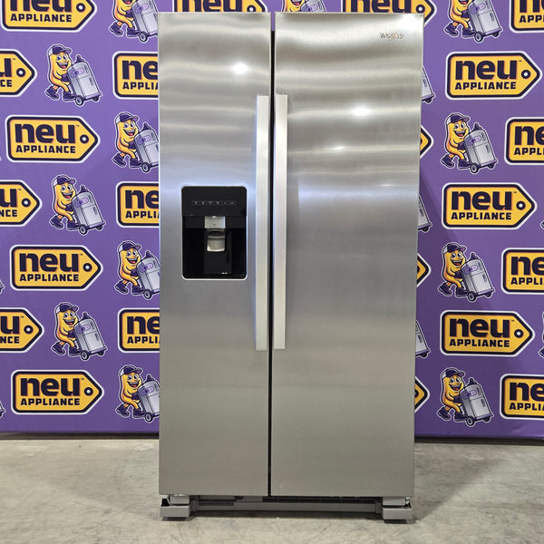 Whirlpool 36' Wide Fingerprint Resistant Stainless Steel 24 cu ft Capacity Side By Side Refrigerator with Ice and Water Dispenser - Scratch and Dent (Minor)