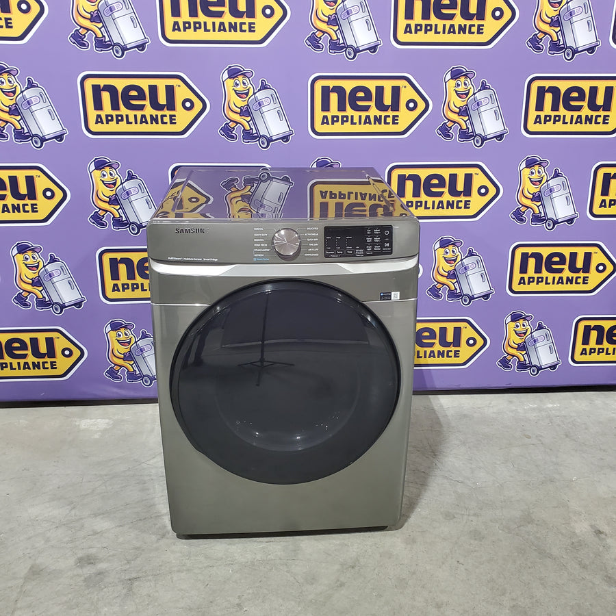 Samsung 7.5 cu. ft. Front Load Propane Converted Gas Dryer with Steam in Platinum 31134SD184 - DVG45B6300P - Scratch & Dent (Moderate)