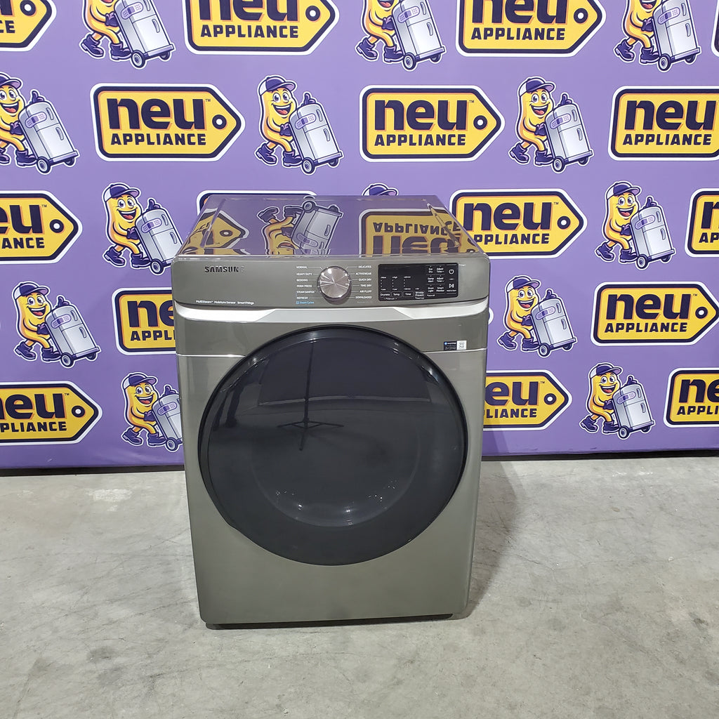 Pictures of Samsung 7.5 cu. ft. Front Load Gas Dryer with Steam in Platinum 31134SD184 - DVG45B6300P - Scratch & Dent (Moderate) - Neu Appliance Outlet - Discount Appliance Outlet in Austin, Tx