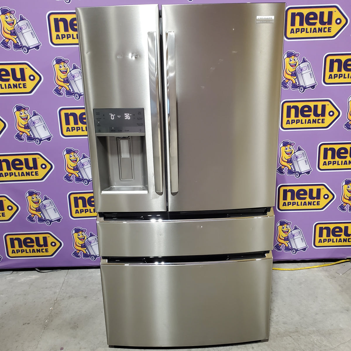 Frigidaire Gallery 26 Cu. Ft. Standard-Depth 4-Door French Door Refrigerator in Fingerprint Resistant Stainless Steel GRMS2773AF - Scratch & Dent (Moderate)