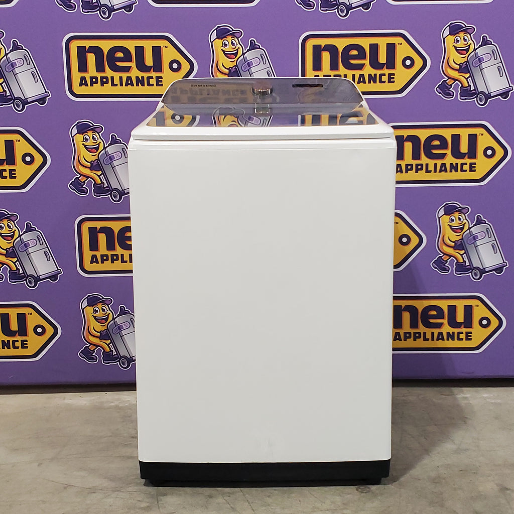 Samsung White Top Load 5.0 Cu. Ft. Washer with Active Water Jet 16096 - WA50R5200AW - Certified Refurbished and Samsung White Electric 7.4 Cu. Ft. Dryer with Sensor Dry 16085 - DVE50R5200W - Certified Refurbished