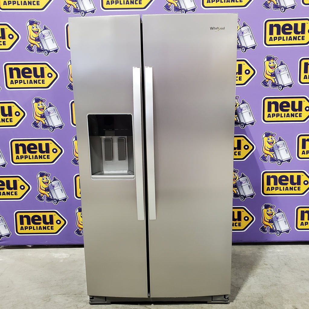 Pictures of Whirlpool 20.85 Cu. Ft. Side-by-Side Counter-Depth Refrigerator with In-Door Ice & Water in Stainless Steel 22132SD131 - WRSC6536RZ - Scratch & Dent (Minor) - Neu Appliance Outlet - Discount Appliance Outlet in Austin, Tx