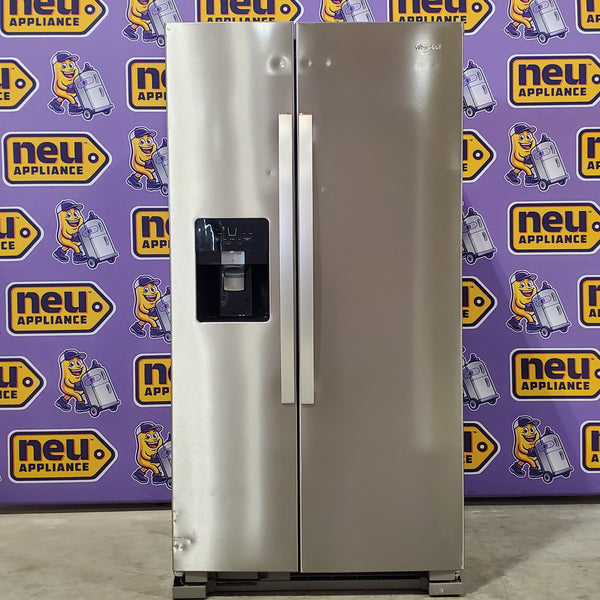 Whirlpool Side By Side Refrigerator with Can Caddy and Frameless Glass Shelves WRS325SDHZ - Scratch and Dent (Minor)