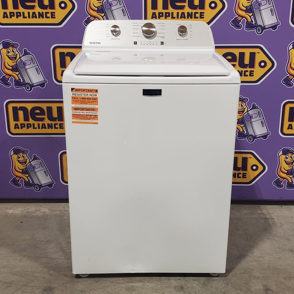 Pictures of Maytag 4.5 cu. ft. Capacity Top Load Washer with Power™ Agitator and Deep Fill MVW4505MW - Scratch & Dent (Minor) and Maytag 7.0 cu. ft. Capacity Top Load Electric Wrinkle Prevent Dryer 16088 - MED4500MW - Open Box - Neu Appliance Outlet - Discount Appliance Outlet in Austin, Tx
