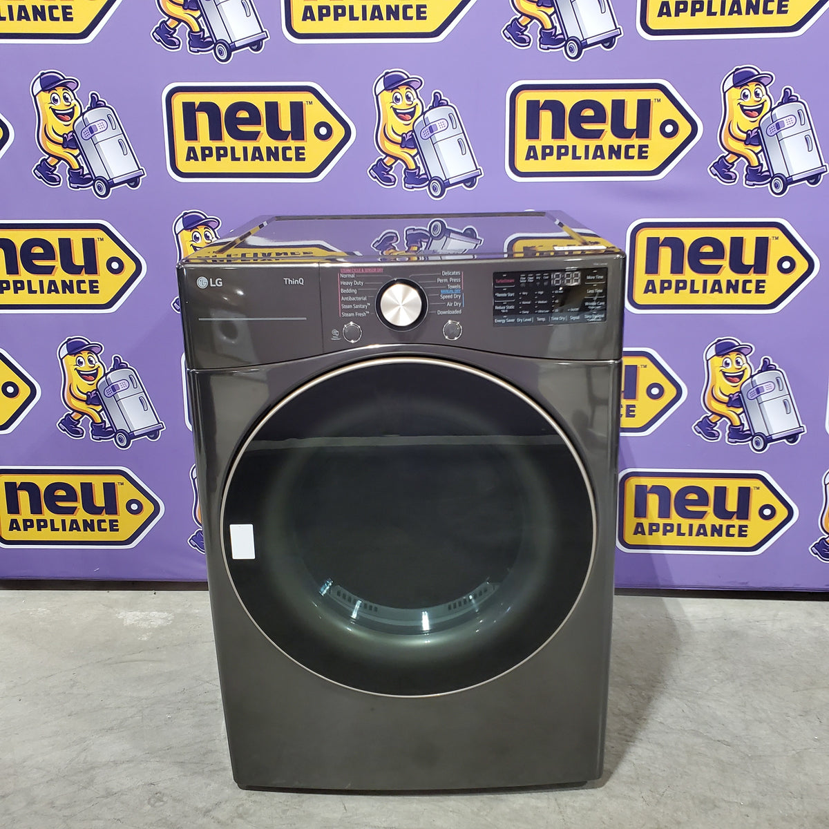 LG Black Steel Smart Wi-Fi Enabled Front Load Electric 7.4 Cu. Ft. Dryer with TurboSteam and Built-In Intelligence 22231SD295 - DLEX4000B - Scratch & Dent (Minor)