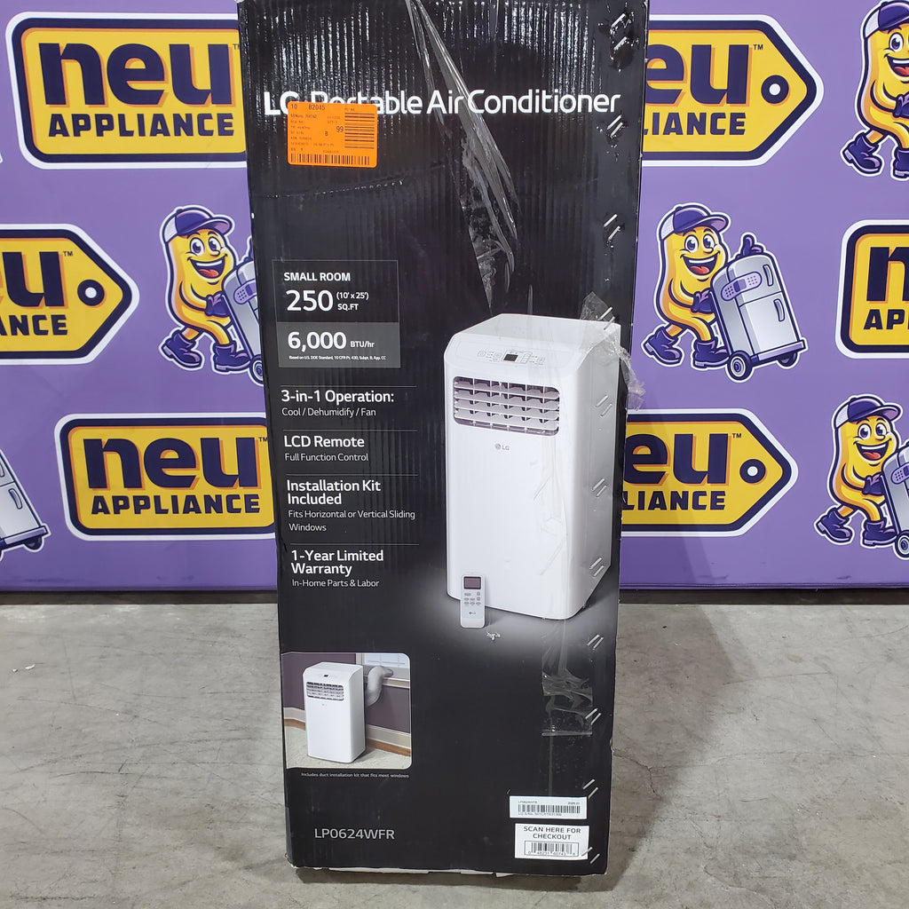 LG 6,000 (DOE) BTU 115-Volt Portable Air Conditioner Unit Cools 250 sq. ft. with Dehumidifier and LCD Remote 25132SD383 - LP0624WFR - New in Box