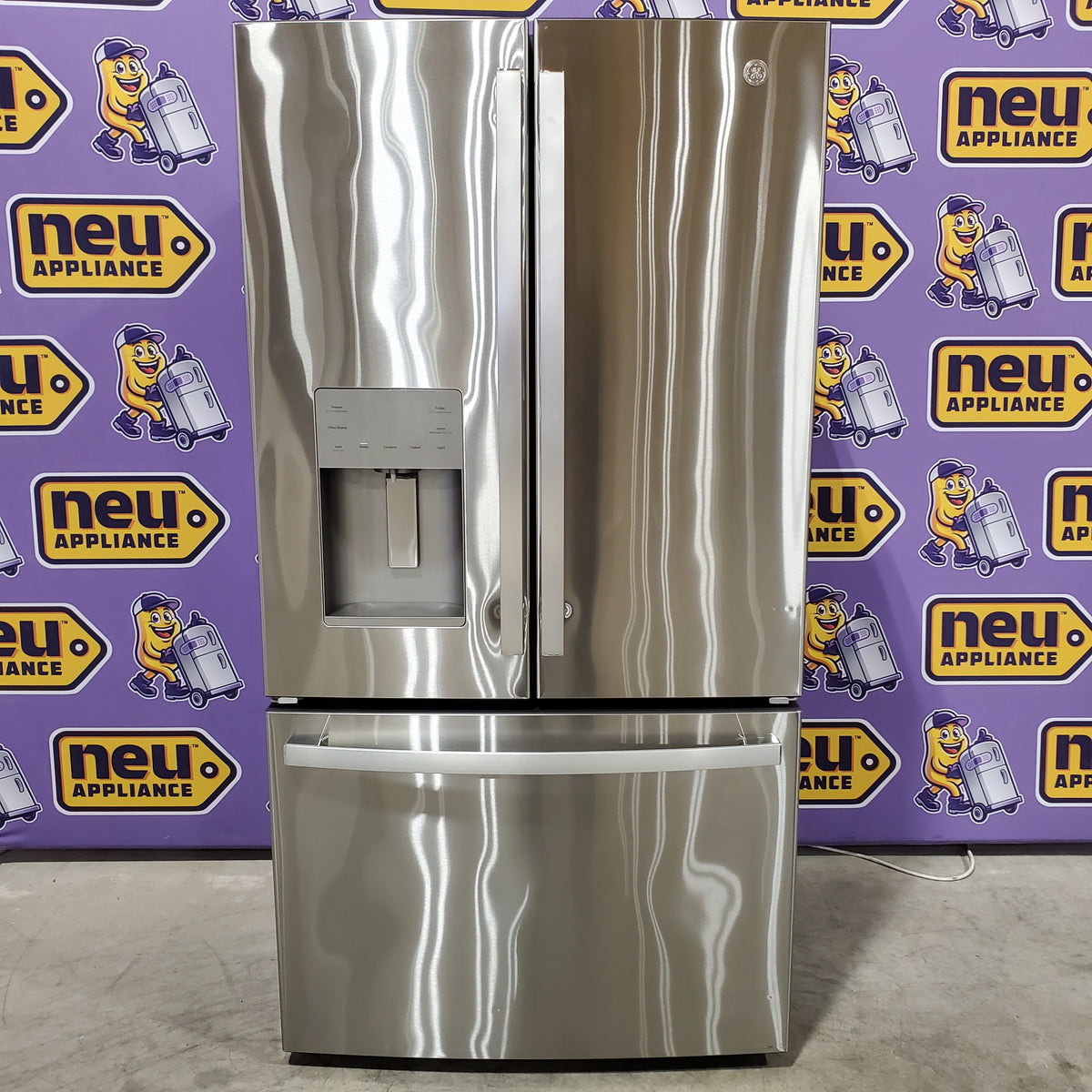 GE 20.6 cu. ft. Counter Depth French Door Refrigerator in Fingerprint Resistant Stainless, ENERGY STAR GYE21JYMFS - Scratch & Dent (Moderate)