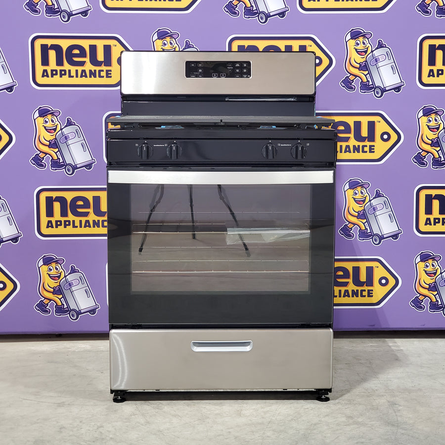 Whirlpool 5.1 Cu. Ft. Freestanding Gas Range with Broiler Drawer and Two Speed Heat Burners in Stainless Steel WFG320M0MS - Open Box