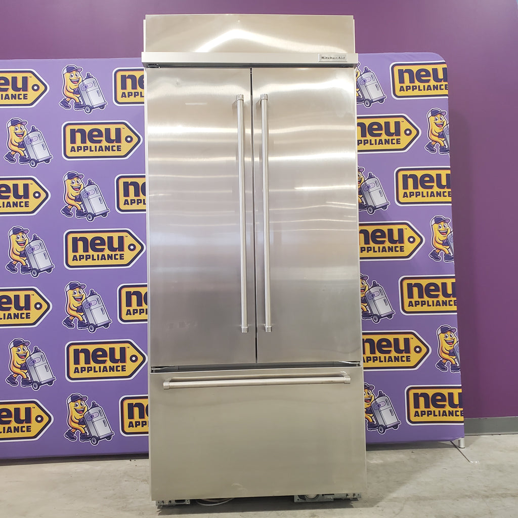 Pictures of KitchenAid 36 Inch French Door Refrigerator with 20.8 cu. ft. Capacity, 4 Spill-Proof Glass Shelves, Automatic Ice Maker-KBFN506ESS-Certified Refurbished - Neu Appliance Outlet - Discount Appliance Outlet in Austin, Tx
