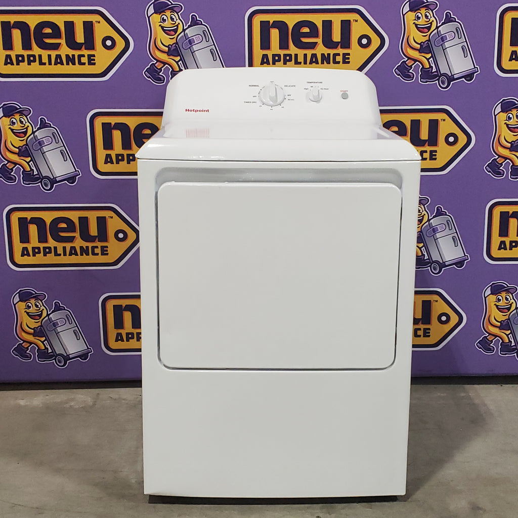 Pictures of Hotpoint 6.2 cu. ft. Capacity Electric Dryer with Up To 120 ft. Venting and Shallow Depth 25SD121 - HTX26EASWWW - Scratch & Dent (Minor) - Neu Appliance Outlet - Discount Appliance Outlet in Austin, Tx