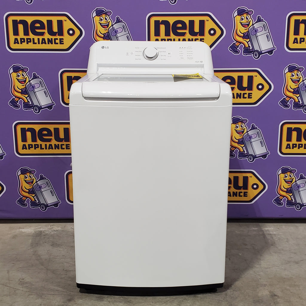 Pictures of LG Top Load 4.1 Cu. Ft. Washer with TurboDrum Technology in White WT6105CW - Scratch & Dent (Minor) and LG 7.3 Cu. Ft. Electric Rear Control Ultra Large Capacity Dryer in White with Sensor Dry 16122 - DLE6100W - Open Box - Neu Appliance Outlet - Discount Appliance Outlet in Austin, Tx