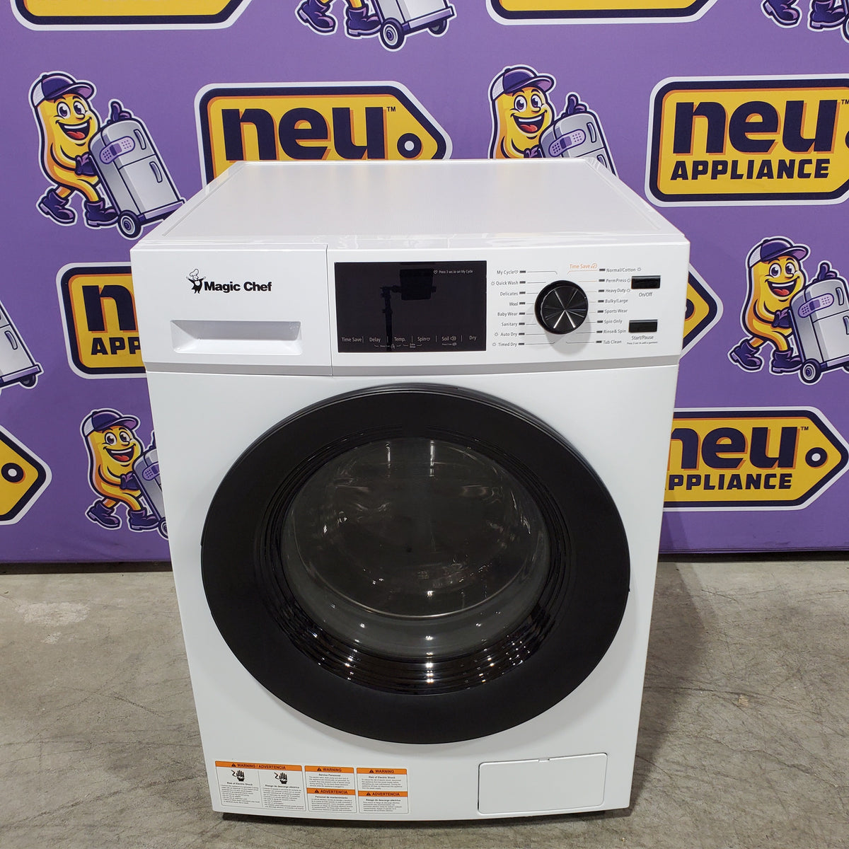 Magic Chef 23.4 in. 2.7 cu. ft. White All in One Ventless and Washer Dryer Combo 251311SD943 - MCSCWD27W5 - Open Box