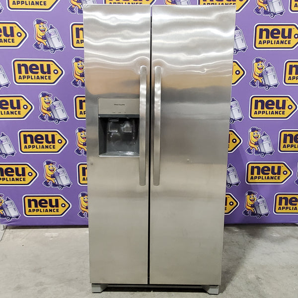 Frigidaire 33" Wide 22.3 cu. ft. ENERGY STAR Side by Side Refrigerator Stainless Steel with Exterior Water and Ice Dispenser 20SD104 - FRSS2323AS - Scratch & Dent (Minor)