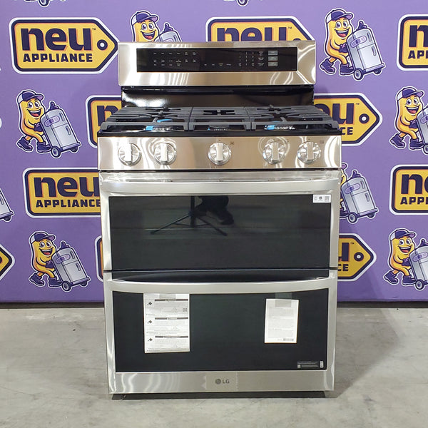 LG 6.9 cu. ft. Smart Gas Double Oven Freestanding Range with ProBake Convection®, Air Fry & Air Sous Vide 21SD025 - LDGL6924S - Scratch & Dent (Minor)