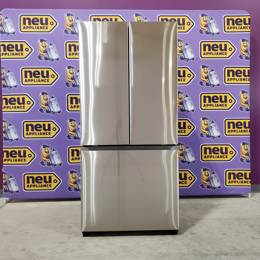 33 in. Wide Fingerprint Resistant Stainless Steel ENERGY STAR Smart Samsung  17.5 cu. ft. 3 Door French Door Refrigerator with Internal Ice Maker RF18A5101SR - Open Box