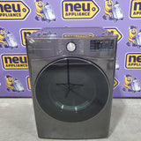 LG TurboSteam 7.4-cu ft Stackable Vented Gas Dryer with Steam Cycle in Black Steel DLGX4201B - Scratch & Dent (Minor)