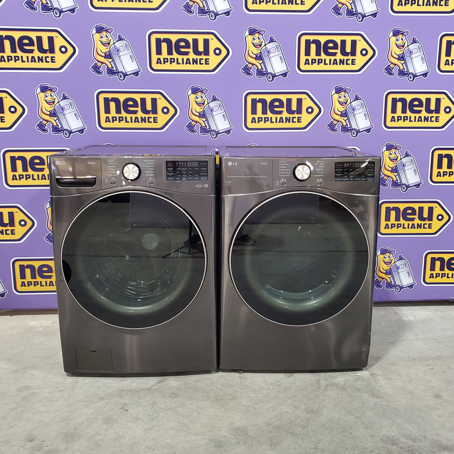 LG Front Load 4.5 Cu. Ft. Washer with TurboWash 360 Technology WM4000HBA - Scratch & Dent (Minor) and LG Smart Wi-Fi Enabled Front Load Electric 7.4 Cu. Ft. Dryer with TurboSteam 16078 - DLEX4000B - Scratch & Dent (Moderate)