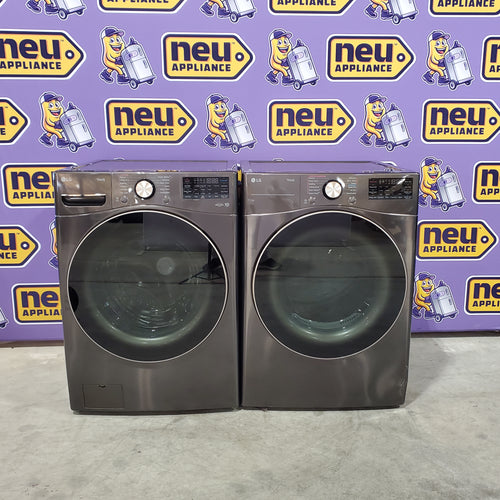 LG Front Load 4.5 Cu. Ft. Washer with TurboWash 360 Technology WM4000HBA - Scratch & Dent (Minor) and LG Smart Wi-Fi Enabled Front Load Electric 7.4 Cu. Ft. Dryer with TurboSteam 16078 - DLEX4000B - Scratch & Dent (Moderate)