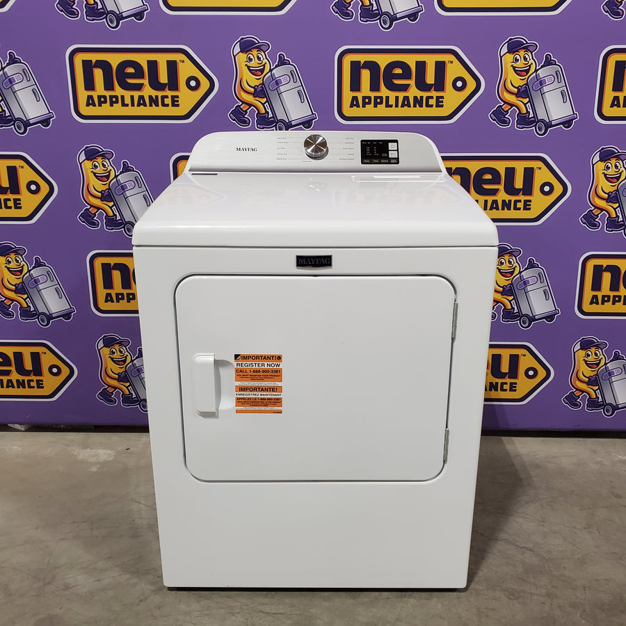 Maytag Top Load 4.8 cu ft Washer with Deep Fill and Slow-Close Glass Lid MVW6200KW - Scratch & Dent (Minor) and Maytag 7.0 cu ft Electric Dryer with Moisture Sensing and Quick Dry Cycle 16203 - MED6200KW - Scratch & Dent (Minor)