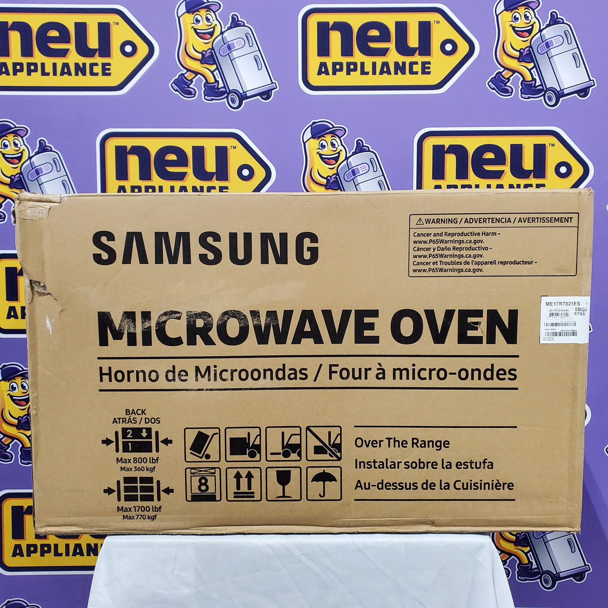 Samsung 30 inch 1.7 cu. ft. Over-the-Range Microwave in Fingerprint Resistant Stainless Steel 251316SD1171 - ME17R7021ES - New in Box