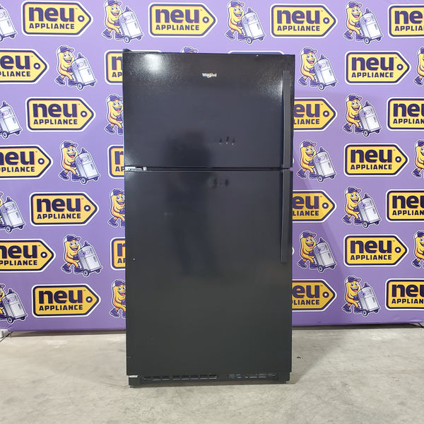 Whirlpool 20.5 cu. ft. 33 in. Wide Top Freezer Refrigerator with Icemaker in Black WRT311FZDB - Scratch & Dent (Minor)