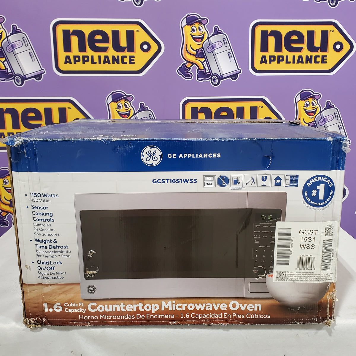 GE® 1.6 Cu. Ft. Countertop Microwave Oven in Stainless Steel GCST16S1WSS - Open Box