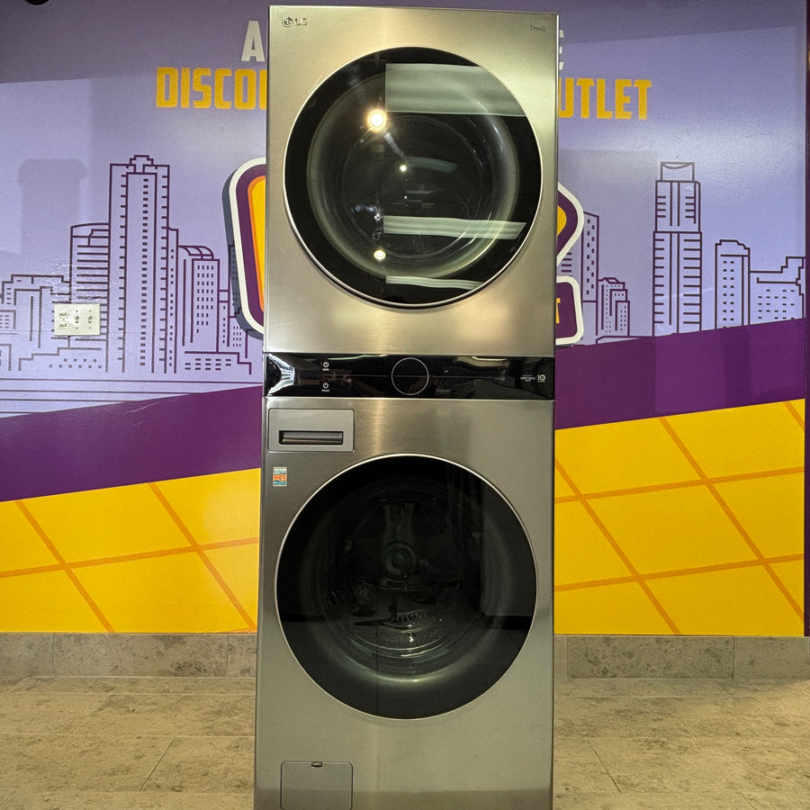 LG Graphite Steel Front Load WashTower Single Unit with Center Controls 4.5 Cu. Ft. Washer and 7.4 Cu. Ft. Dryer WKE100HVA - Scratch and Dent (Minor)