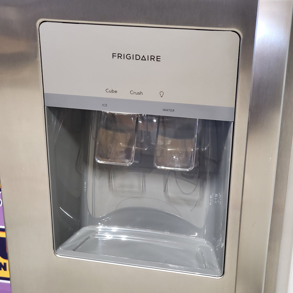 Frigidaire 25.6 cu. ft. ENERGY STAR Side by Side Refrigerator with Exterior Water and Ice Dispenser in Stainless Steel 3SD843 - FRSS2623AS - Scratch & Dent (Minor)