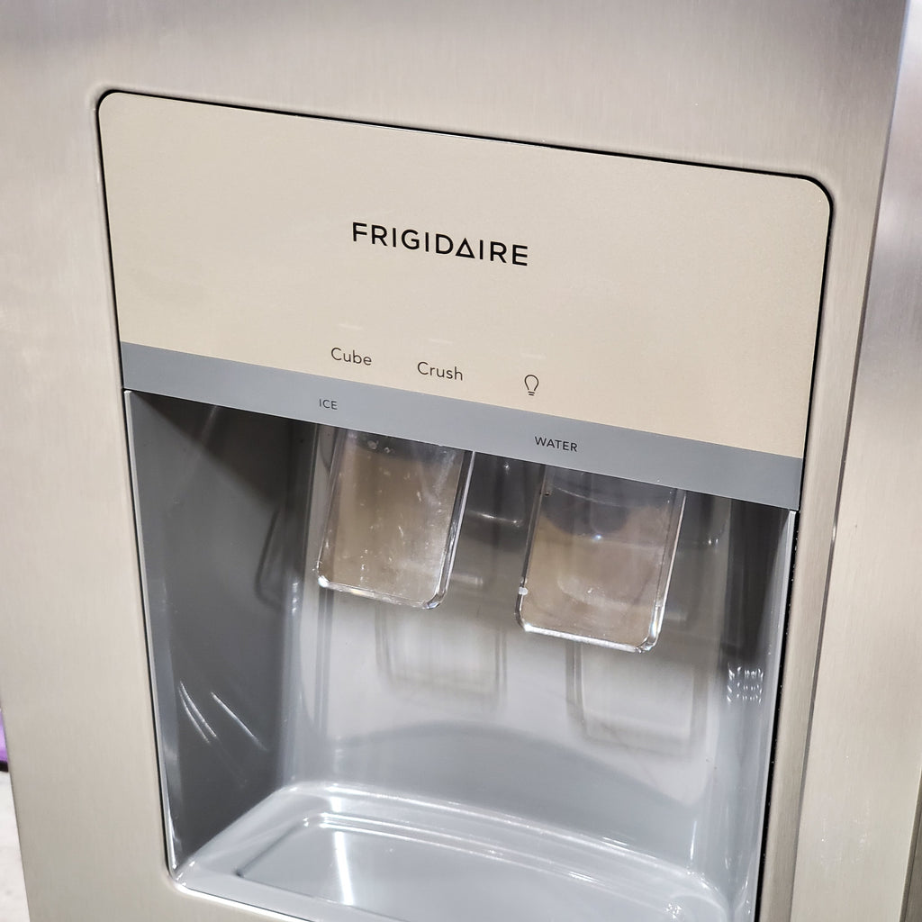 Frigidaire 25.6 cu. ft. ENERGY STAR Side by Side Refrigerator with Exterior Water and Ice Dispenser in Stainless Steel 20SD092 - FRSS2623AS - Scratch & Dent (Minor)