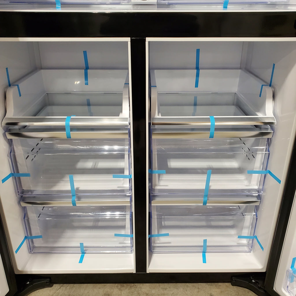 Pictures of Samsung 23 cu. ft. Counter Depth 4-Door Flex™ Refrigerator with FlexZone™ in Black Stainless Steel 05CR63 - RF23J9011SG - Scratch & Dent (Minor) - Neu Appliance Outlet - Discount Appliance Outlet in Austin, Tx