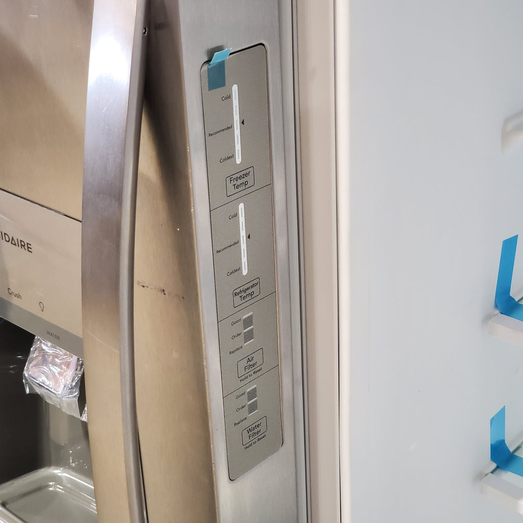 Frigidaire 25.6 cu. ft. ENERGY STAR Side by Side Refrigerator with Exterior Water and Ice Dispenser in Stainless Steel 3SD940 - FRSS2623AS - Scratch & Dent (Minor)