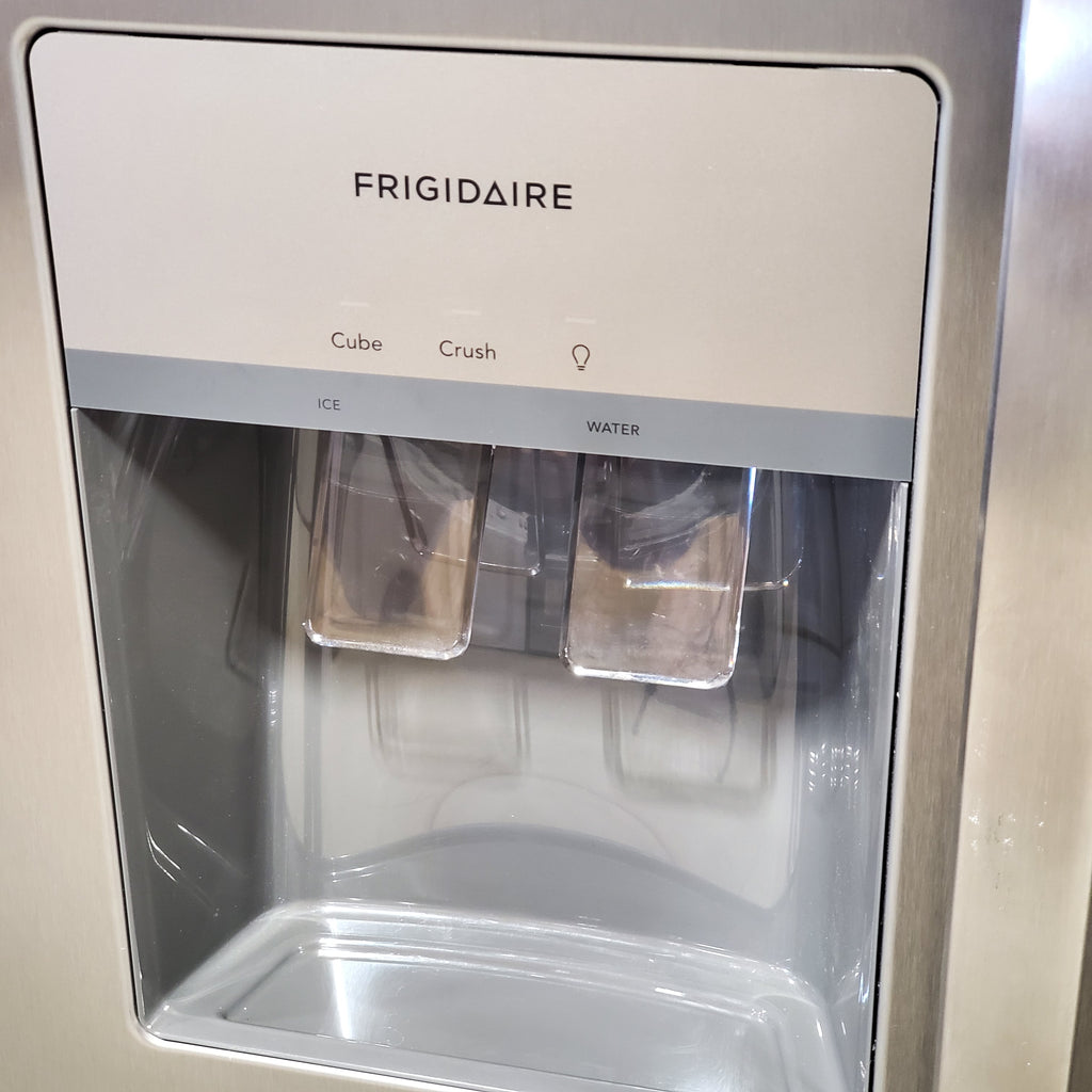 Frigidaire 25.6-cu ft ENERGY STAR Side-by-Side Refrigerator with Ice Maker in Fingerprint Resistant Stainless Steel 24SD49 - FRSS26L3AF - Scratch & Dent (Minor)