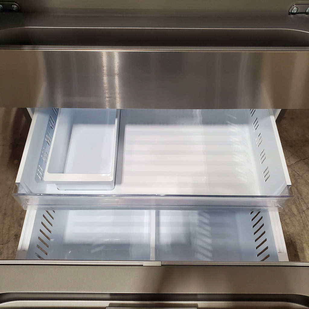 LG 29 cu. ft. Smart Standard-Depth MAX™ 4-Door French Door Refrigerator with Full-Convert Drawer™ in Print Proof Stainless Steel 22SD033 - LF29H8330S - Open Box