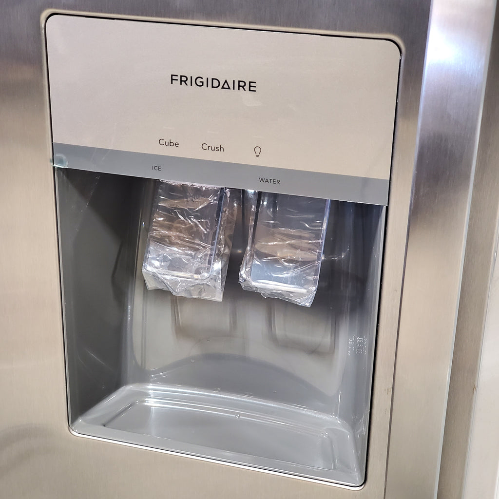 Frigidaire 25.6 cu. ft. ENERGY STAR Side by Side Refrigerator with Exterior Water and Ice Dispenser in Stainless Steel 4SD448 - FRSS2623AS - Scratch & Dent (Moderate)