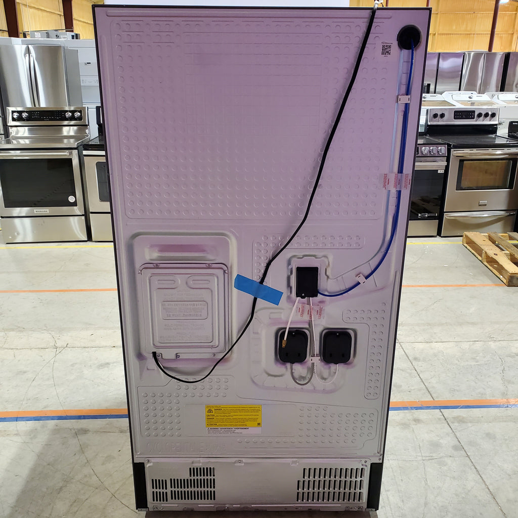 Samsung Bespoke White Glass 3 Door French Door 30 Cu. Ft. Refrigerator with Beverage Center 3SD878 - RF30BB660012 - Scratch & Dent (Minor)