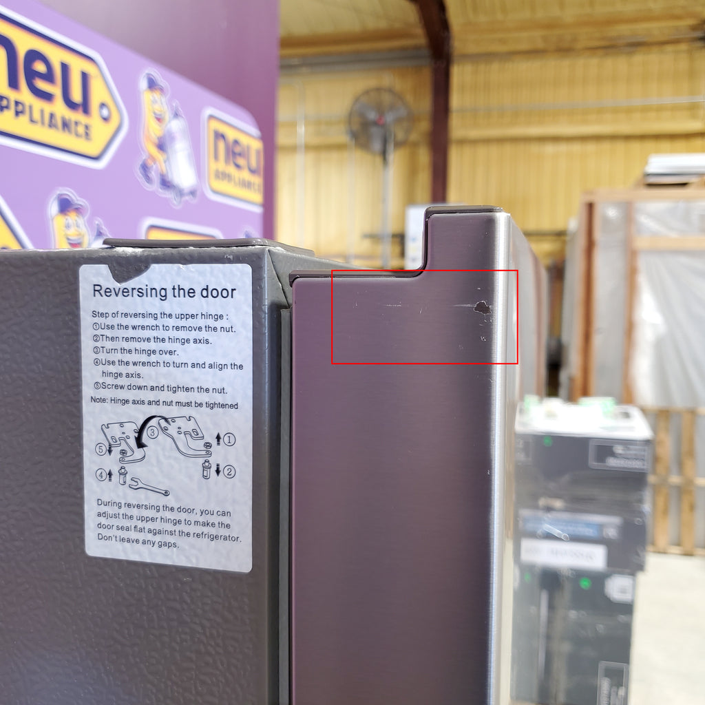 Hisense Counter Depth Bottom Freezer 17.2 Cu. Ft. Refrigerator with LED Lighting and Super Cool and Super Freeze in Fingerprint Stainless Steel 24SD053 - HRB171N6ASE - Scratch and Dent (Minor)