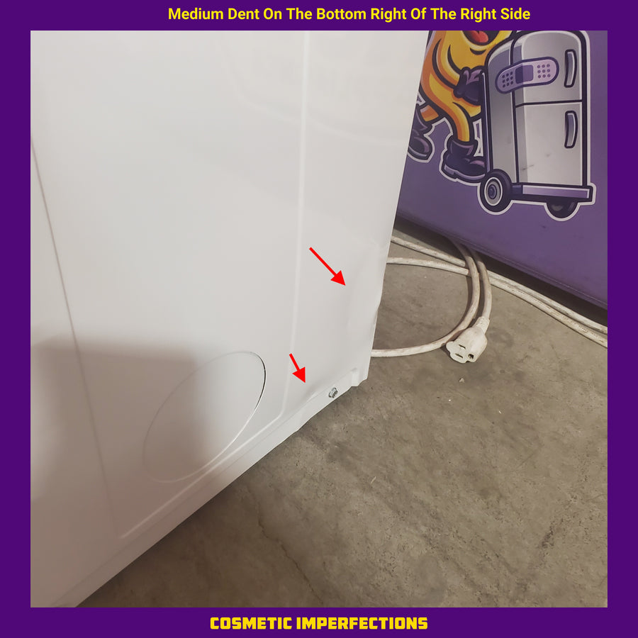 Speed Queen 27 Inch Electric Dryer with 7.0 Cu. Ft. Capacity, 4 Pre-Set Cycles, End of Cycle Indicator, Reversible Door, and Interior Light DC5003WE - Scratch & Dent (Moderate)