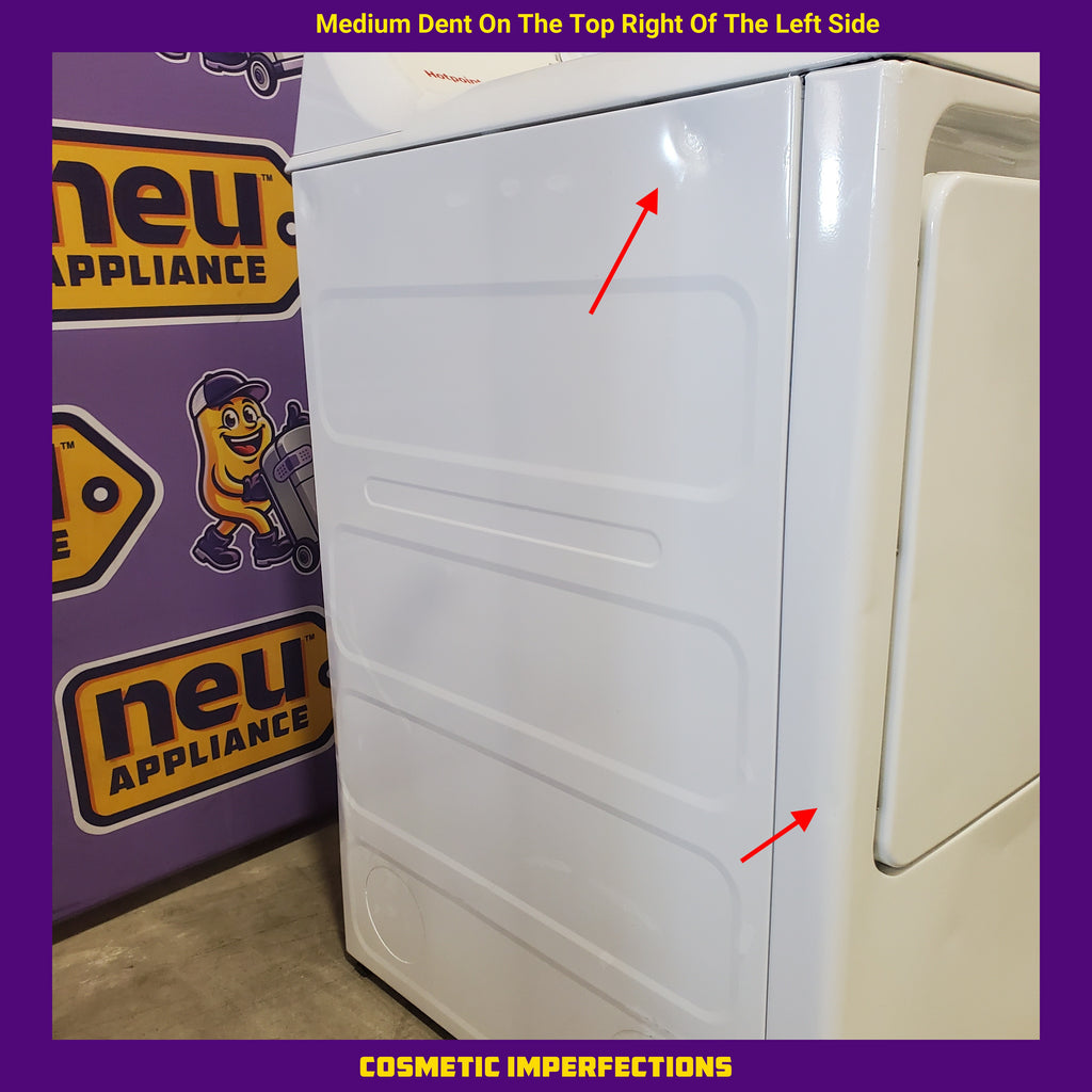 Hotpoint® 4.0 cu. ft. Capacity Washer with Cold Plus and Water Level Control HTW265ASWWW - Scratch & Dent (Minor) and Hotpoint® 6.2 cu. ft. vented Electric Dryer with Auto Dry 16138 - HTX26EASWWW - Scratch & Dent (Moderate)
