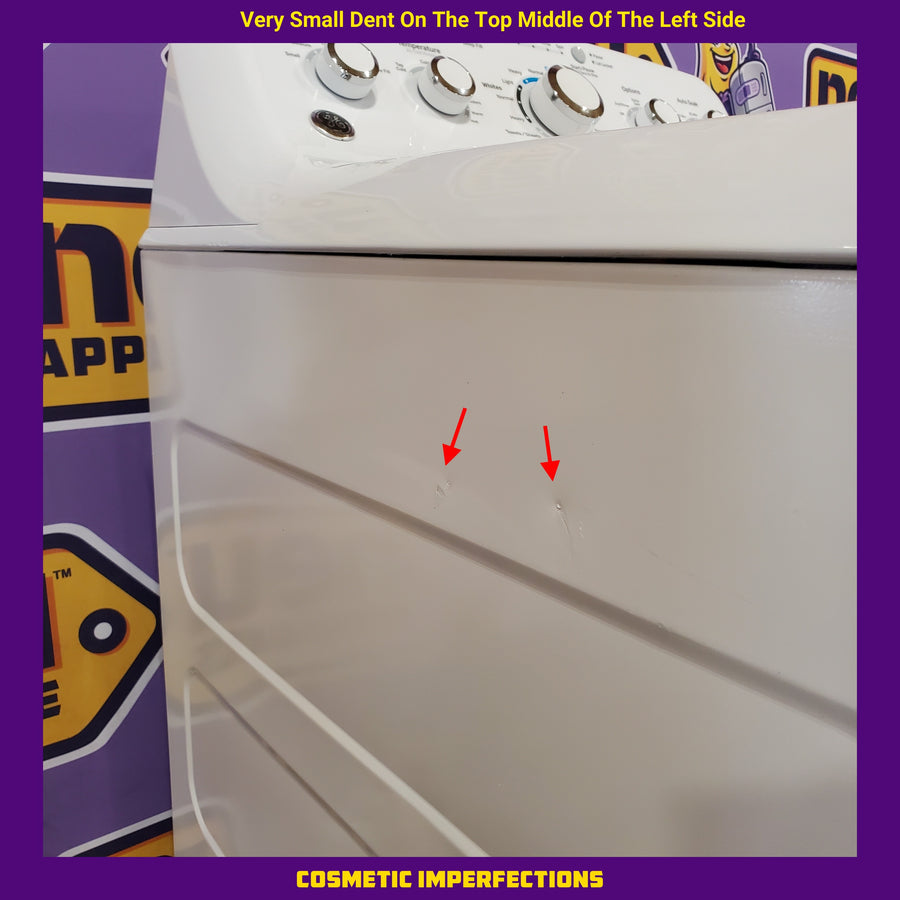 GE White Top Load 4.2 Cu. Ft. Washer with Stainless Steel Basket and Dual Action Agitator 90055 - GTW460ASJWW - Scratch & Dent (Moderate)