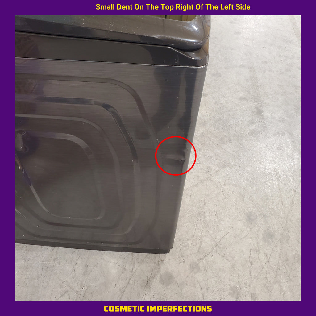 Pictures of Samsung Brushed Black Top Load 5.2 Cu. Ft. Washer with SuperSpeed Wash WA52A5500AV - Certified Refurbished and Samsung Brushed Navy Smart Electric Front Load 7.4 Cu. Ft. Dryer with Steam Sanitize+ DVE54CG7150D - Scratch and Dent (Minor) - Neu Appliance Outlet - Discount Appliance Outlet in Austin, Tx