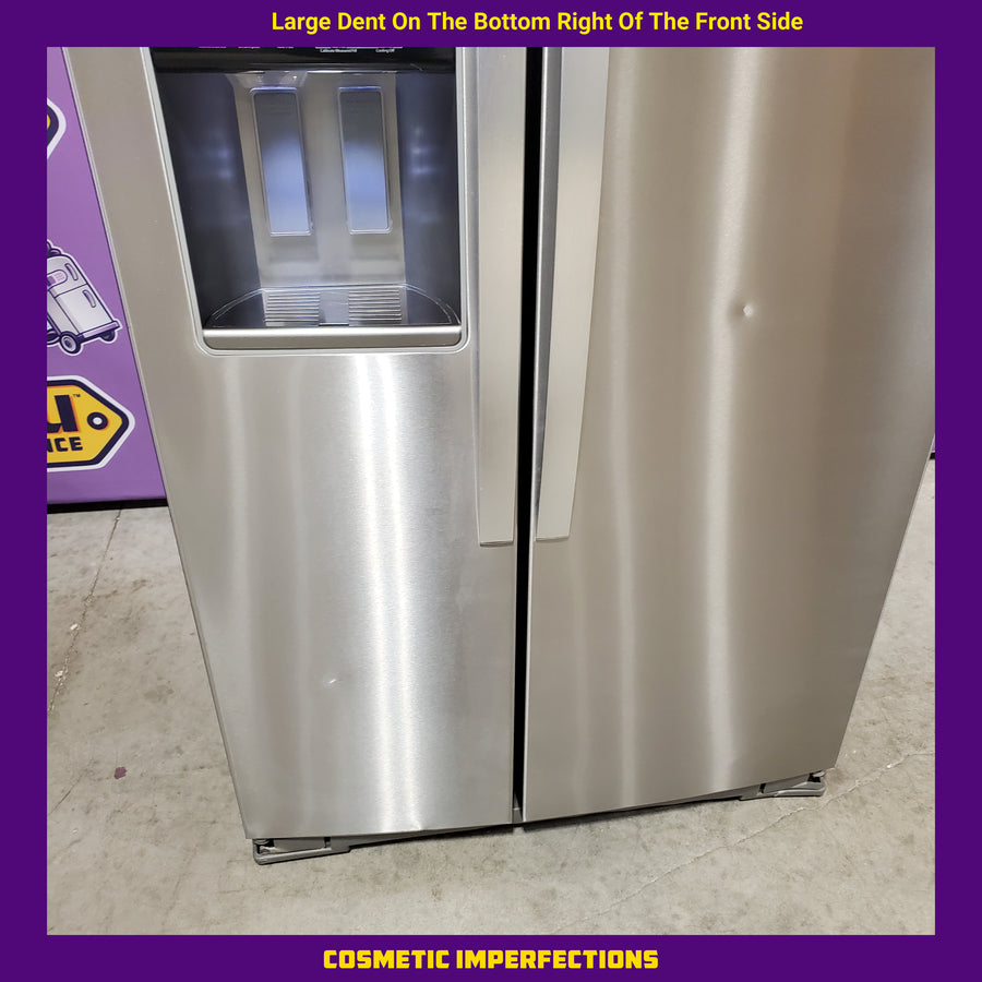 Whirlpool Fingerprint-Resistant Stainless Steel 28.49 cu. ft. Side by Side Refrigerator with In Door Ice and Water Dispenser WRS588FIHZ - Scratch & Dent (Moderate)