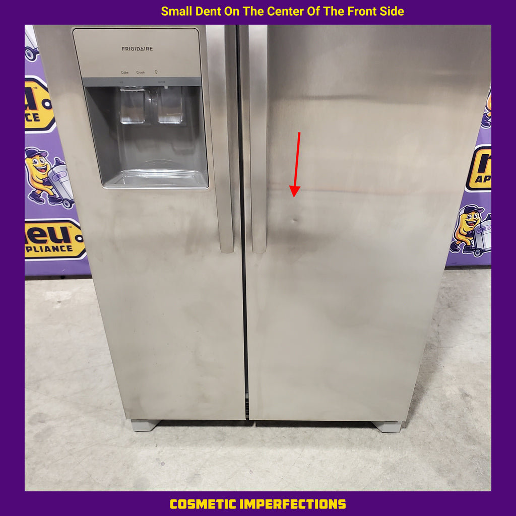 Frigidaire 25.6 cu. ft. ENERGY STAR Side by Side Refrigerator with Exterior Water and Ice Dispenser in Stainless Steel 20231SD239 - FRSS2623AS - Scratch & Dent (Minor)