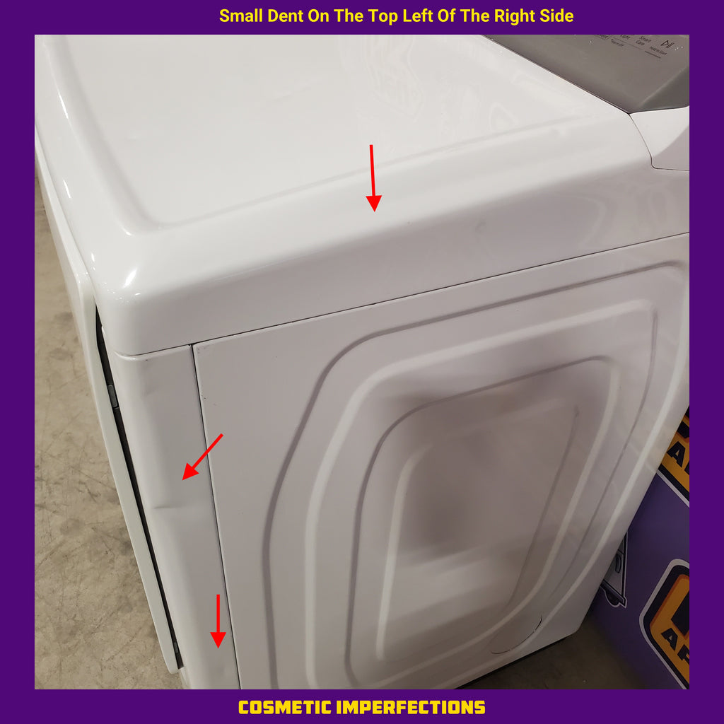 Samsung White Top Load 5.4 Cu. Ft. Washer with Active Water Jet WA50R5200AW/US - Certified Refurbished and Samsung White 7.4 cu. ft. Electric Dryer in White with Steam Sanitize+ DVE54R7200W/A3 - Certified Refurbished
