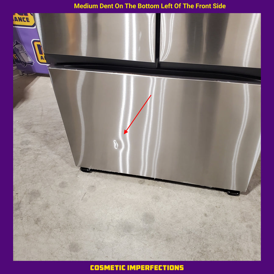 Samsung Bespoke AI Counter-Depth Sphere Ice 26-cu ft 36-in Wide French Door Refrigerator with Dual Ice Maker ( Fingerprint Resistant Stainless Steel ) ENERGY STAR Certified RF70F27SER - Scratch & Dent (Moderate)