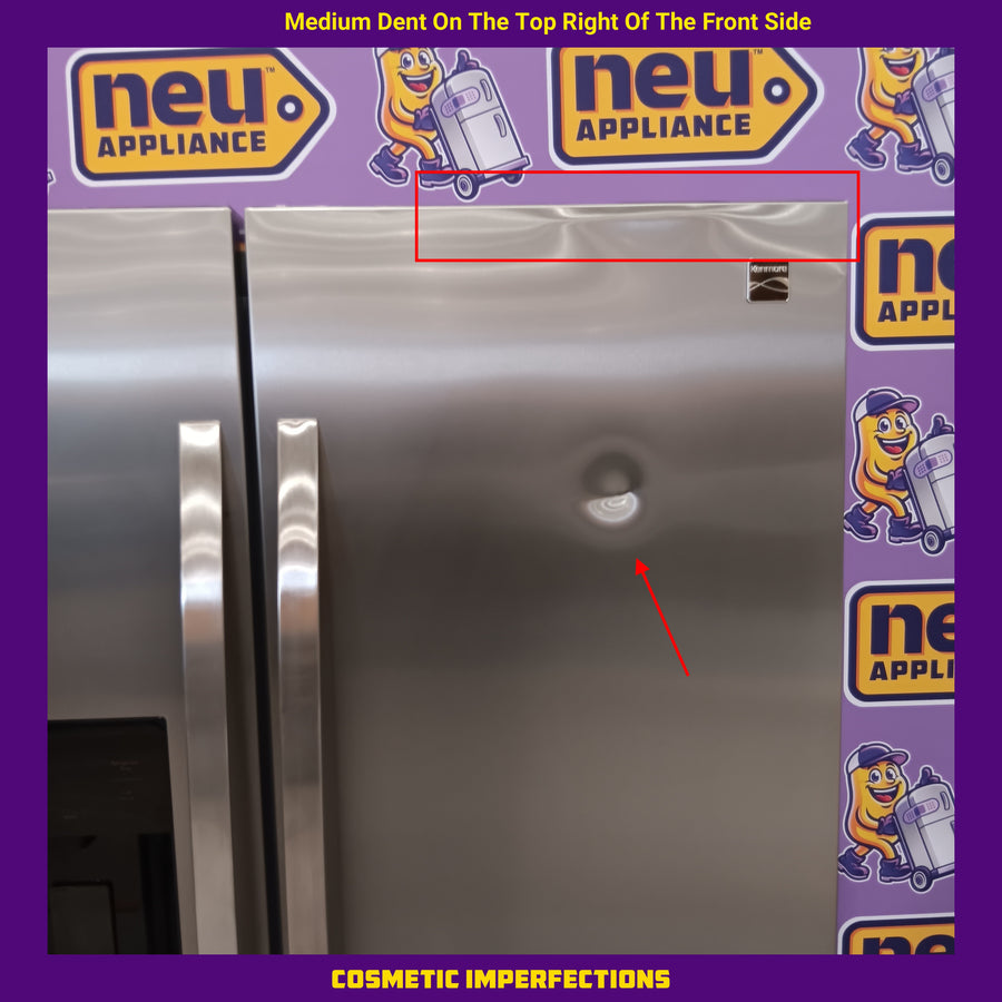 Kenmore 20-cu ft Counter-Depth Side-by-Side Refrigerator with Ice Maker,Water and Ice Dispenser ENERGY STAR Certified 22137396 - 897.51805320 - Scratch & Dent (Minor)