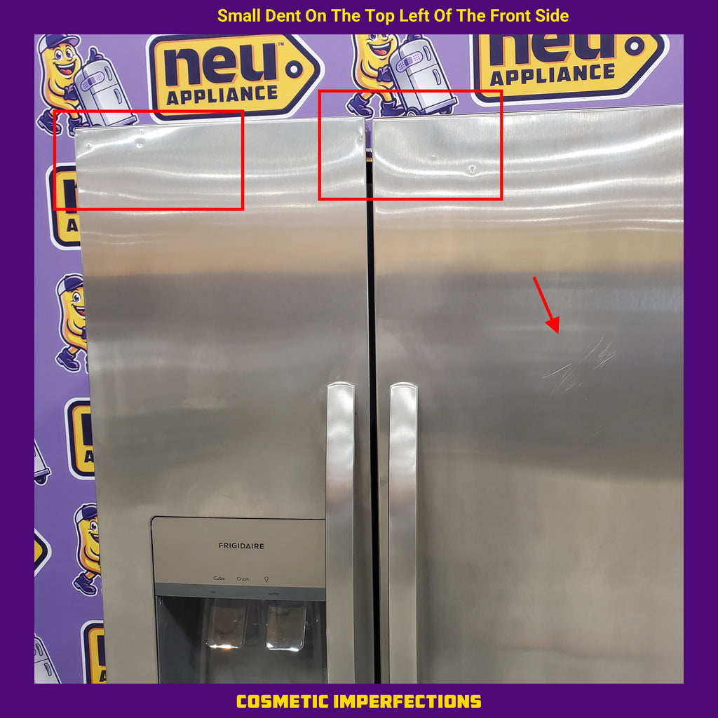Pictures of Frigidaire 33" Wide 22.3 cu. ft. ENERGY STAR Side by Side Refrigerator Stainless Steel with Exterior Water and Ice Dispenser 20SD102 - FRSS2323AS - Scratch & Dent (Minor) - Neu Appliance Outlet - Discount Appliance Outlet in Austin, Tx