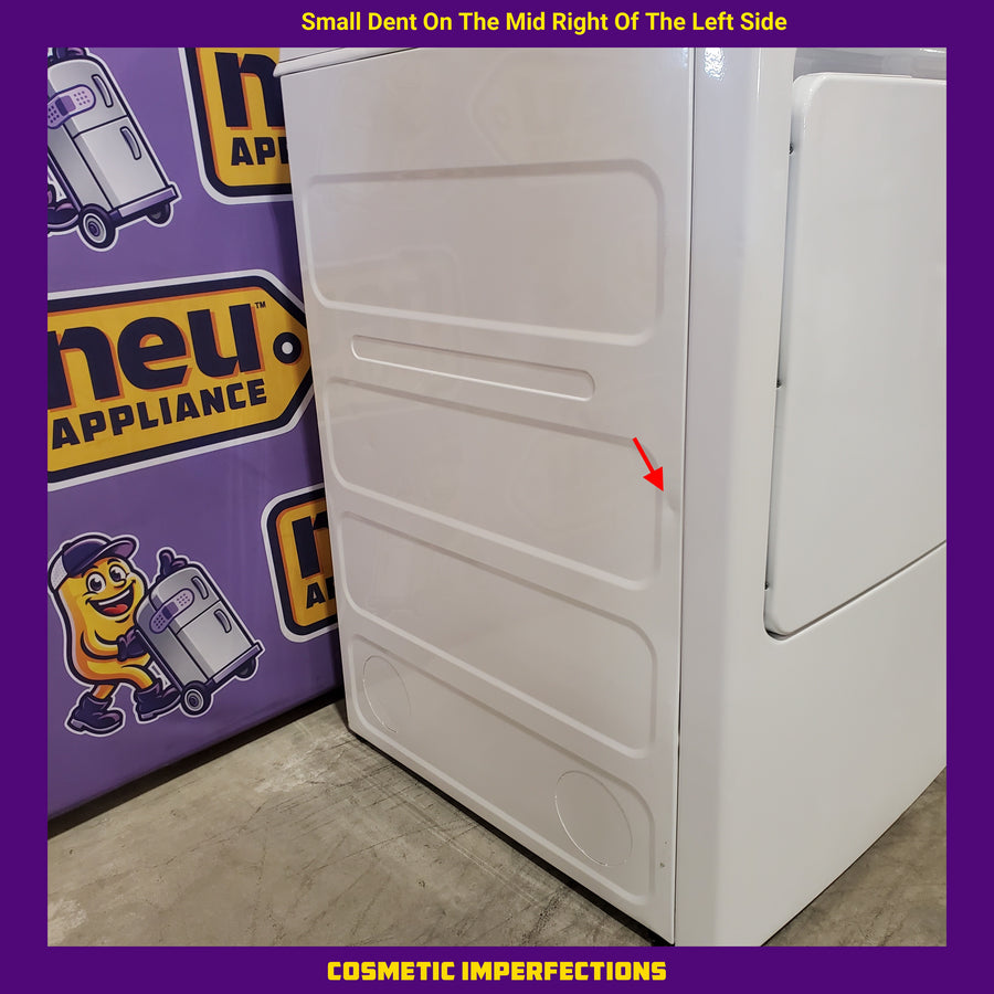 GE White Top Load 4.0 Cu. Ft. Capacity Washer with Stainless Steel Wash Basket GTW325ASWWW - New in Box and GE White Electric 7.2 Cu. Ft. Dryer with Aluminized Alloy Drum 16209 - GTD42EASJWW - Certified Refurbished